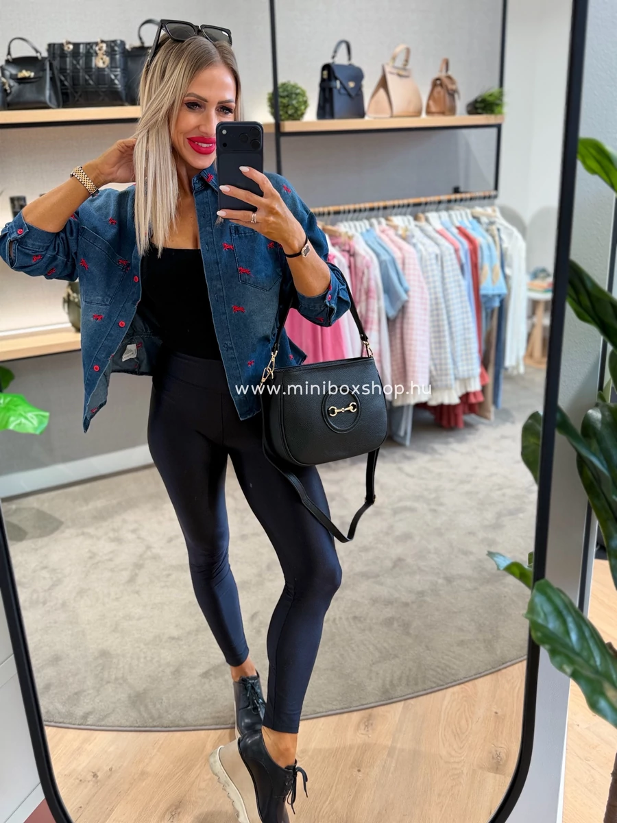 LOVE HORSE mèlykèk farmering -hímzèssel