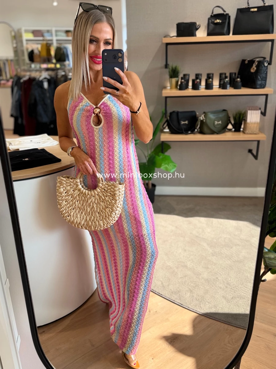 HAPPY horgolt hatású maxiruha - állítható pánttal