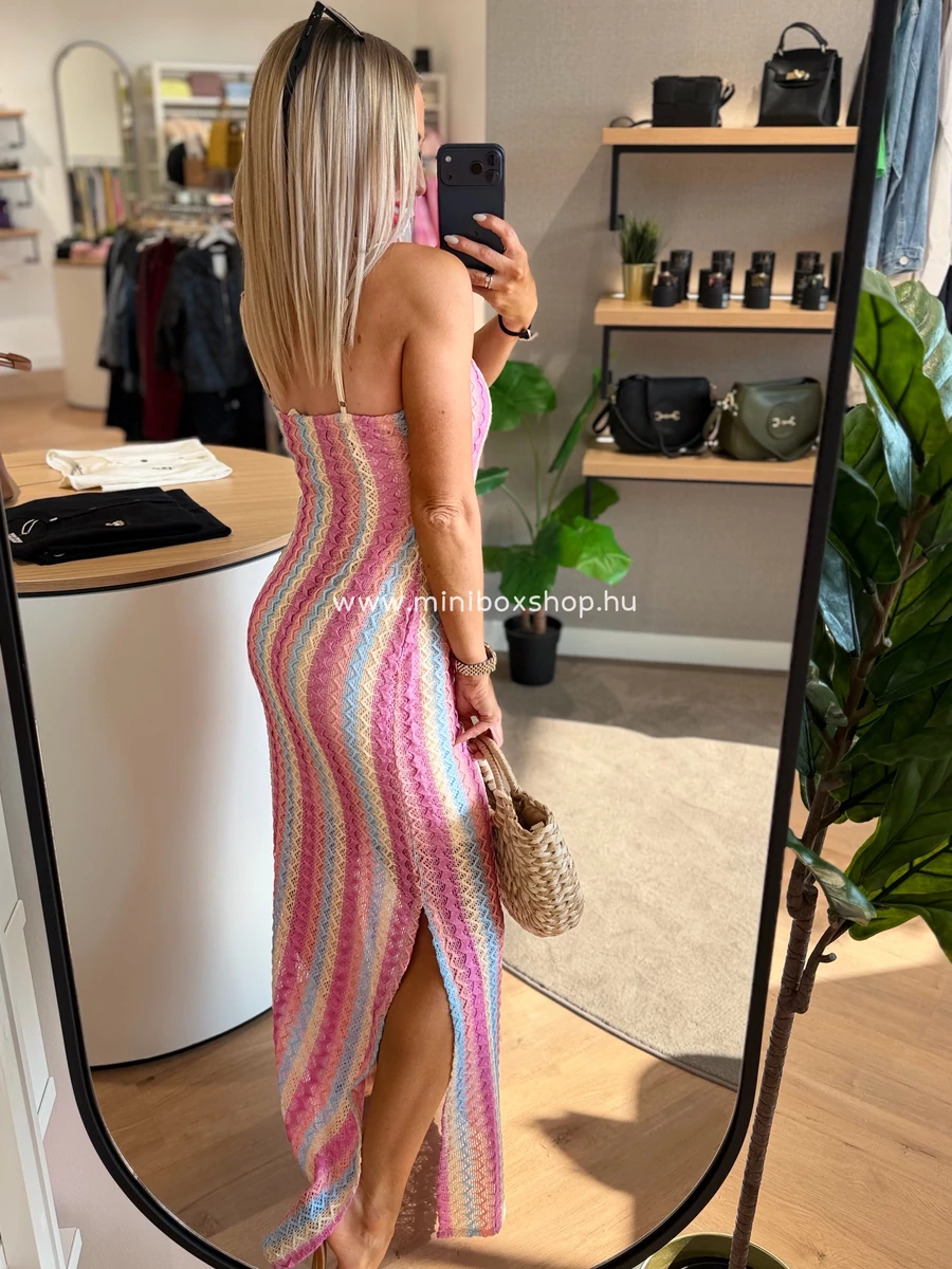 HAPPY horgolt hatású maxiruha - állítható pánttal