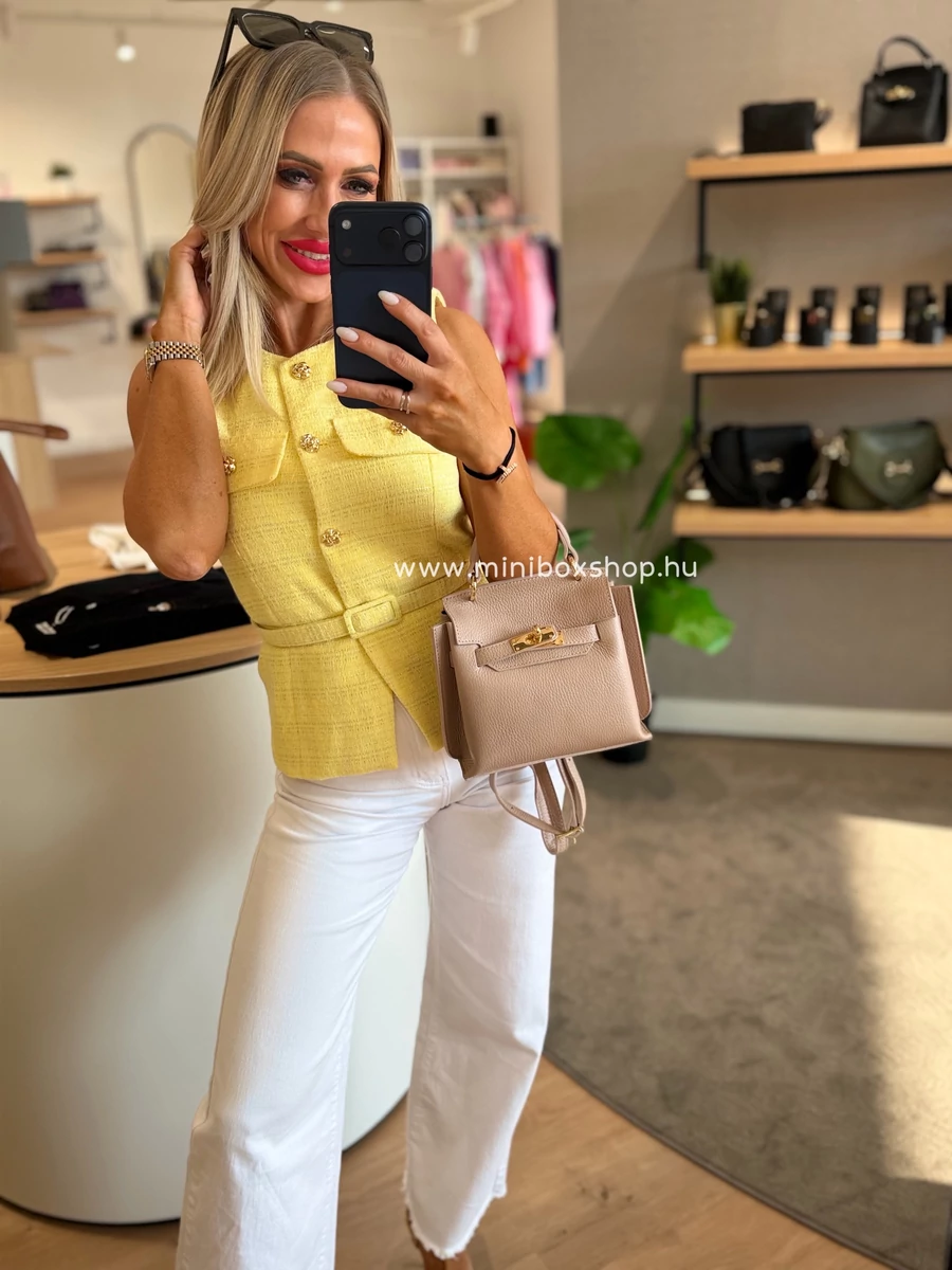 TWEED mellény - arany gombokkal - övvel