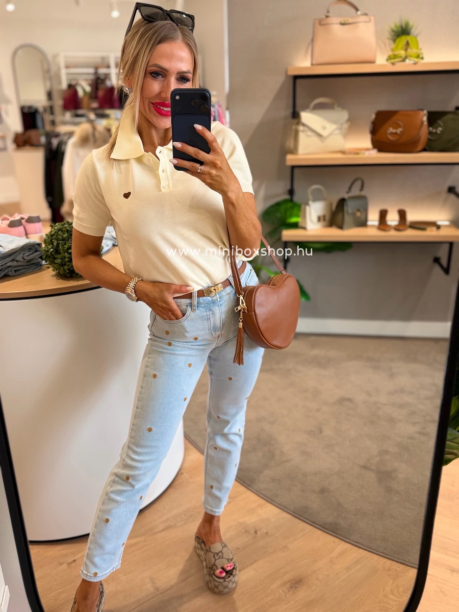 LOVE Gold hímzett MOM farmer