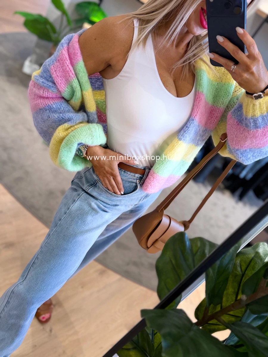 GOAL csíkos kardigàn