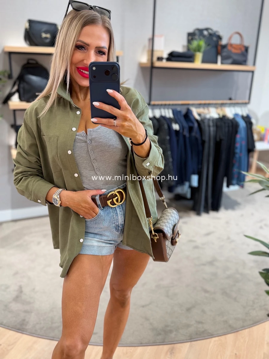 LILLA basic bordázott felső