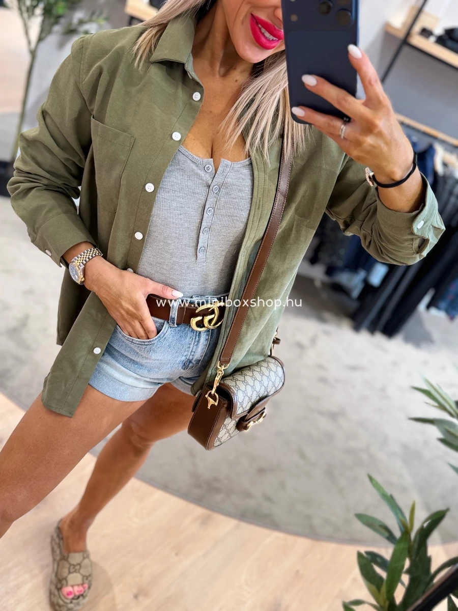 LILLA basic bordázott felső