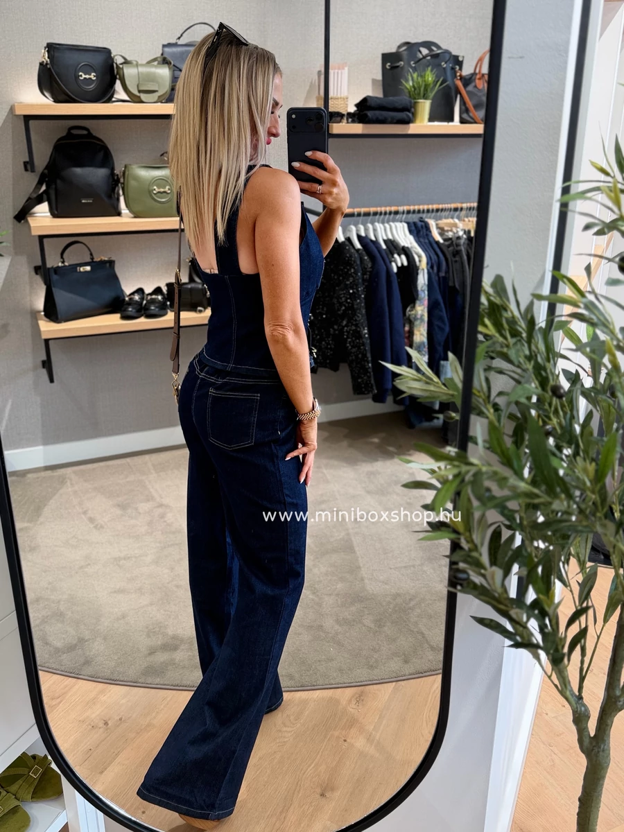 DENIM szett - mellénnyel - gumis derekú nadràggal