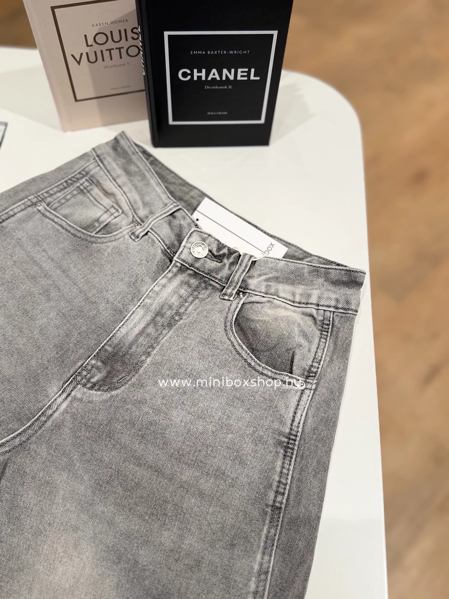 LEILA Barrel gray farmernadrág