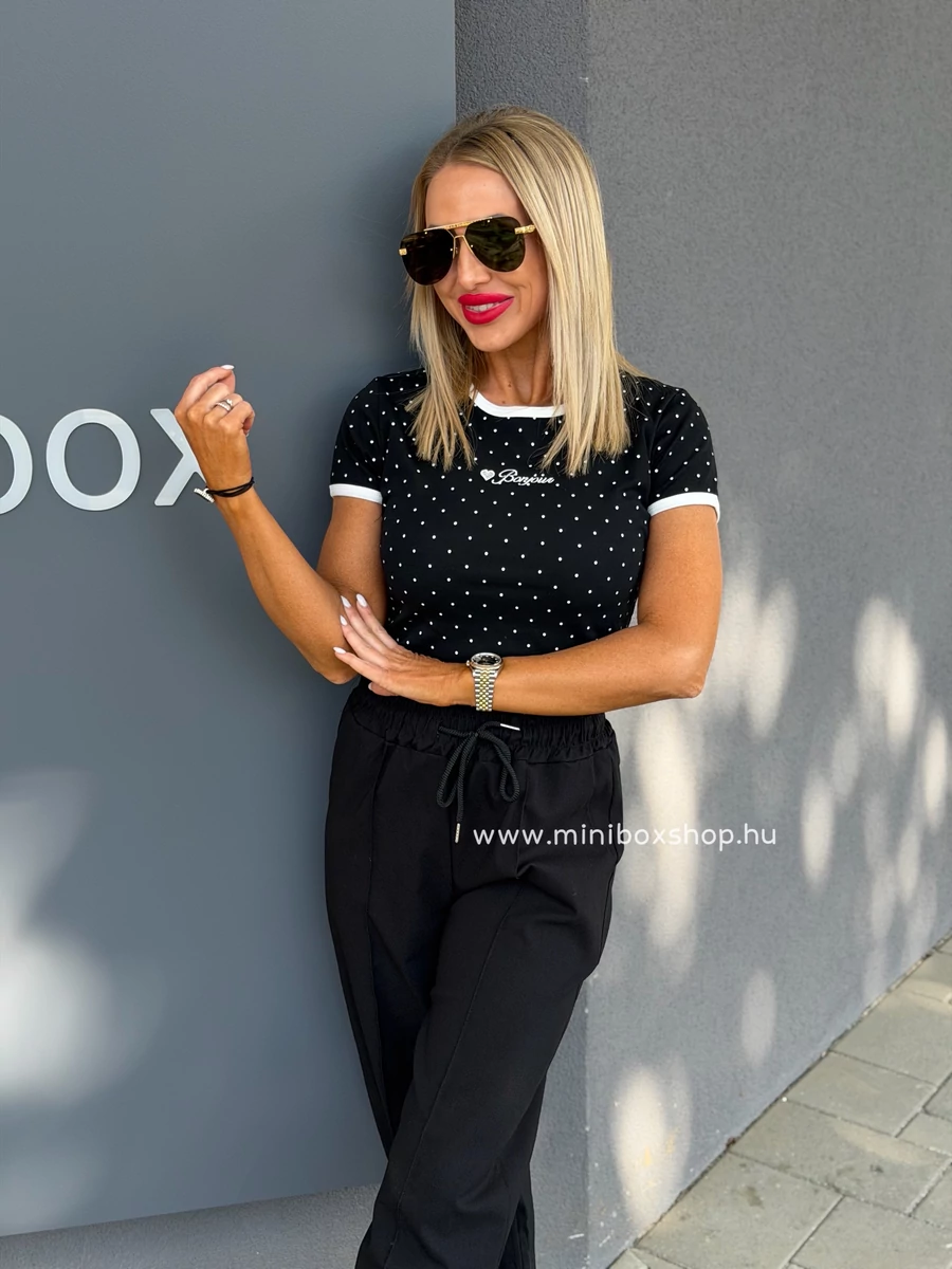 BONJOUR pöttyös pamutfelső - 95% pamuttal