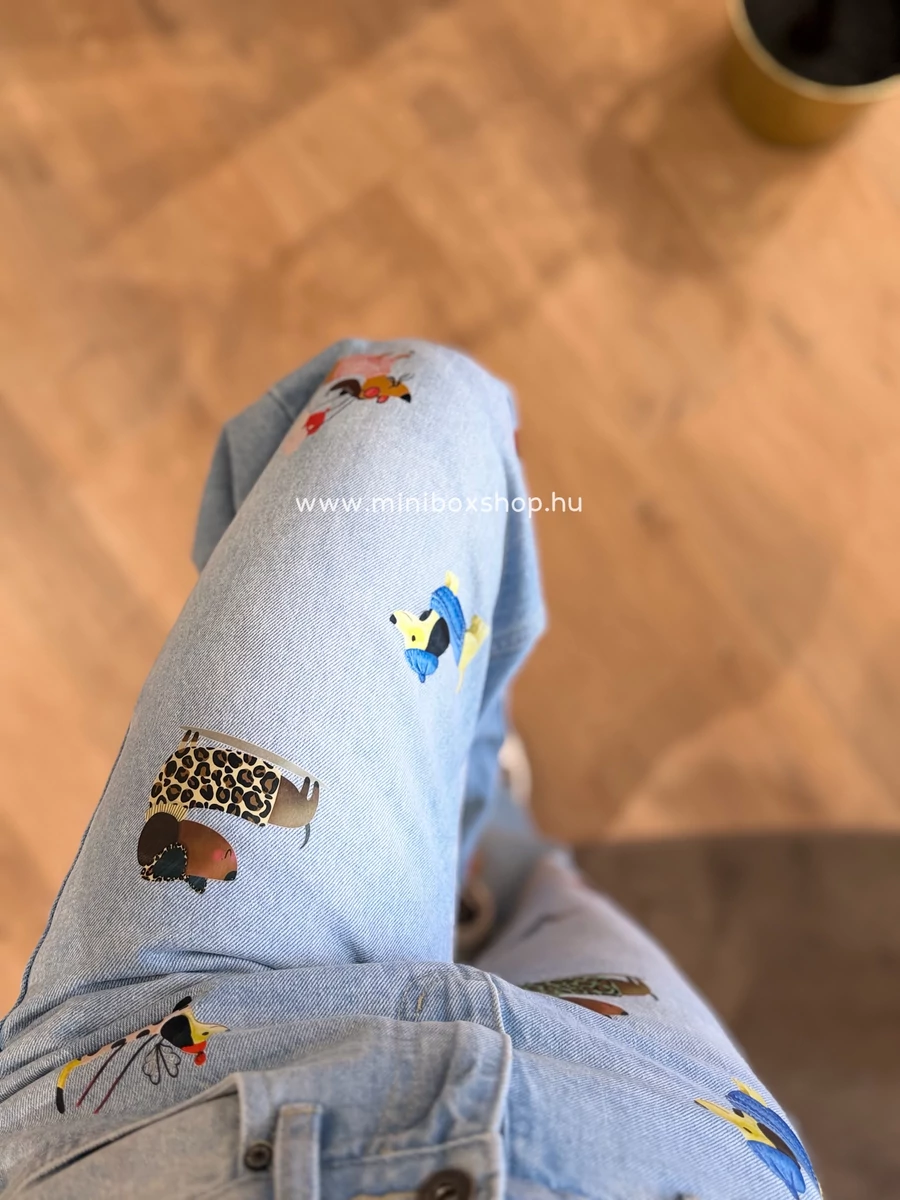 SWEET Dogs mintás farmernadrág