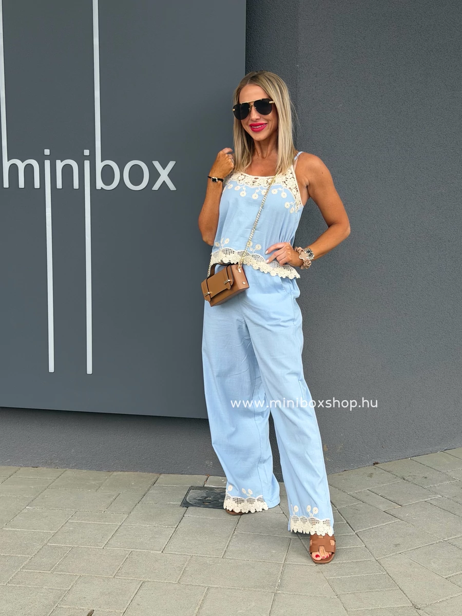 TINI kétrészes szett - horgolt mintával - 100% pamuttal