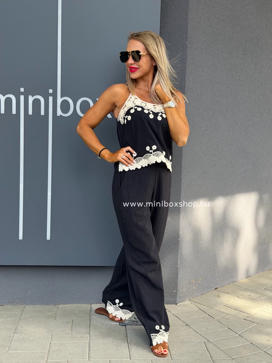 TINI kétrészes szett - horgolt mintával - 100% pamuttal