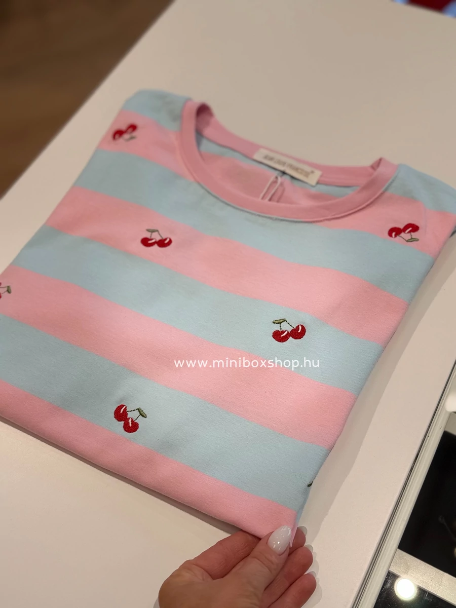CHERRY csíkos pamutfelső