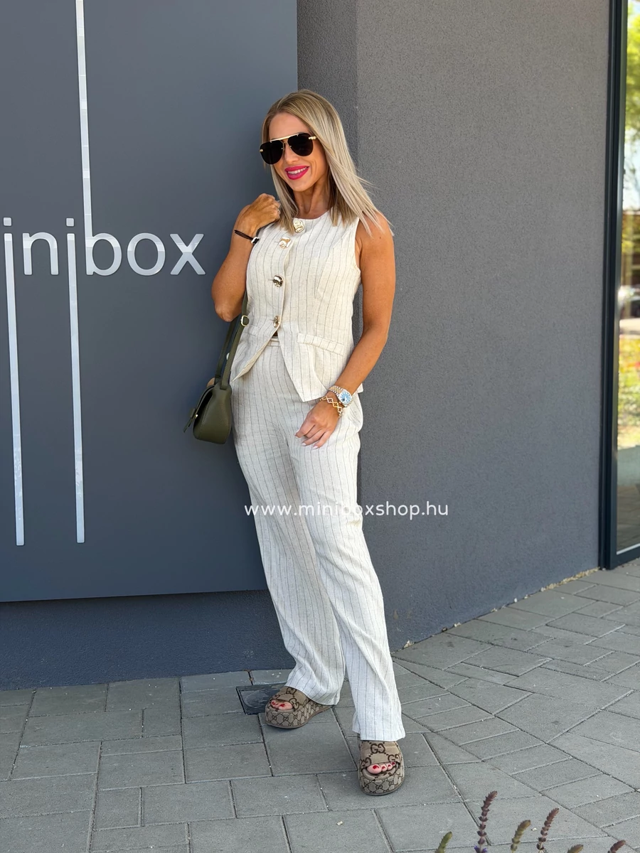 GINA vászon kètrèszes szett - gumis derèkkal