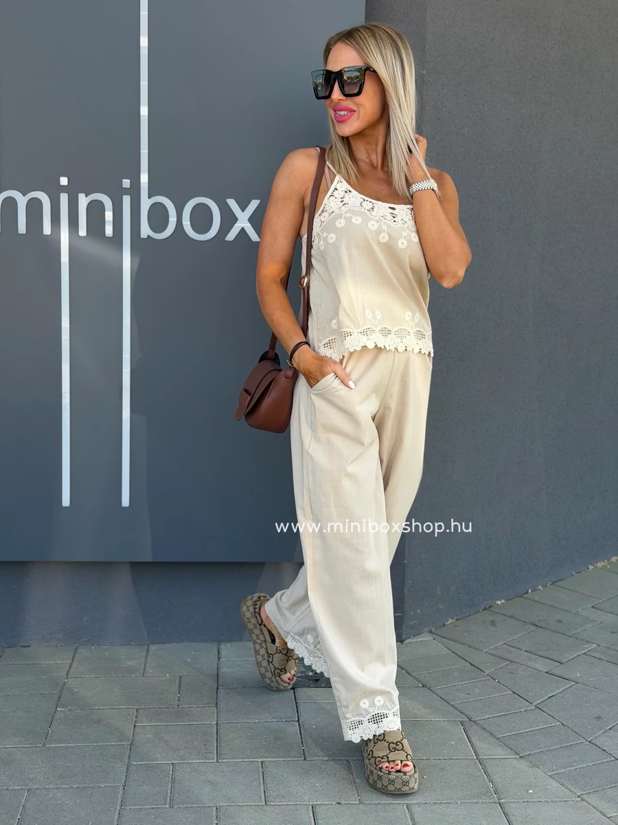 TINI kétrészes szett - horgolt mintával - 100% pamuttal