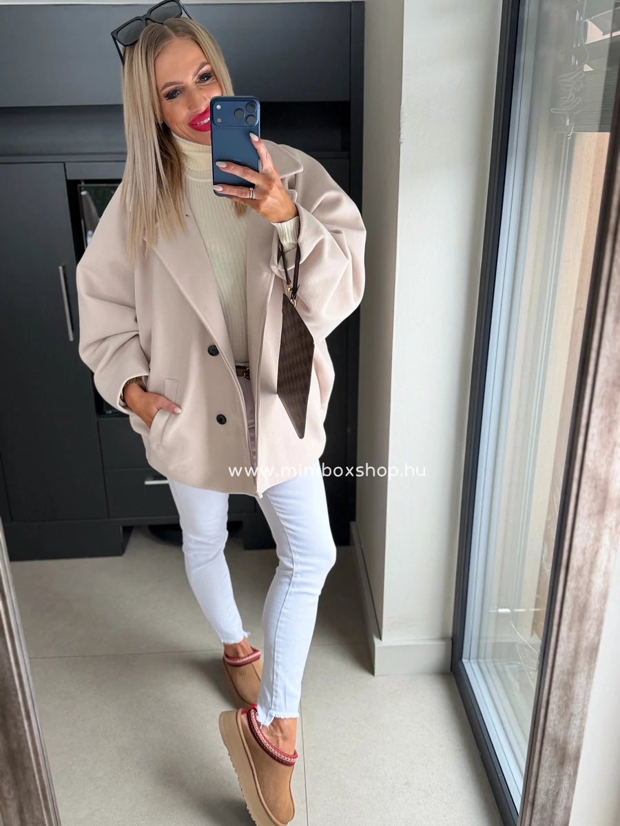 CLOE szövethatású oversized kabátka