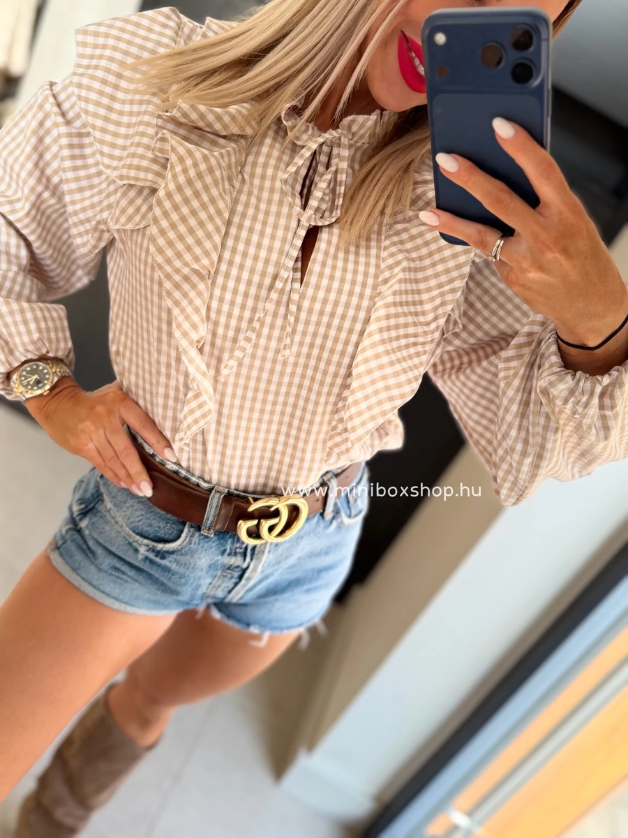 STEFFI Brown fodros ing - gumis ujjakkal