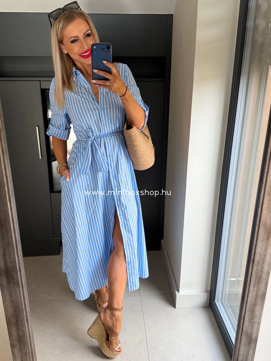 STEFFI csíkos ruha - “nyaklánccal”