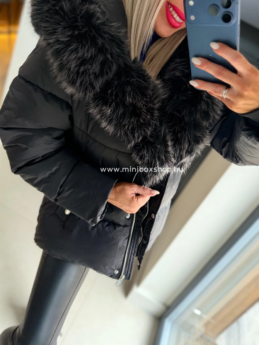 LILLA steppelt kabát - övvel - lecsatolható szőrmével